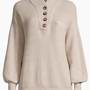 NWT Lunya cozy Cotton silk pocket Henley knit sweater XS/ S $295